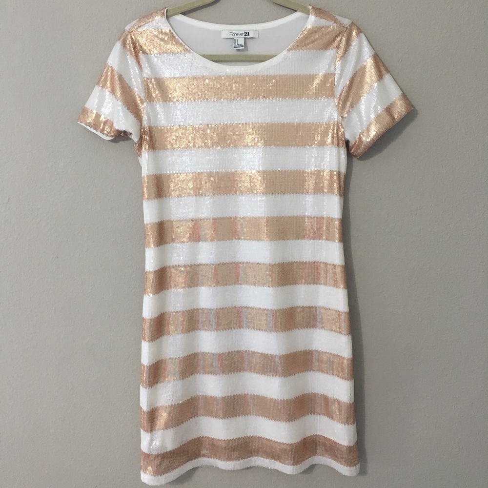 Sequin Striped Dress From Forever 21